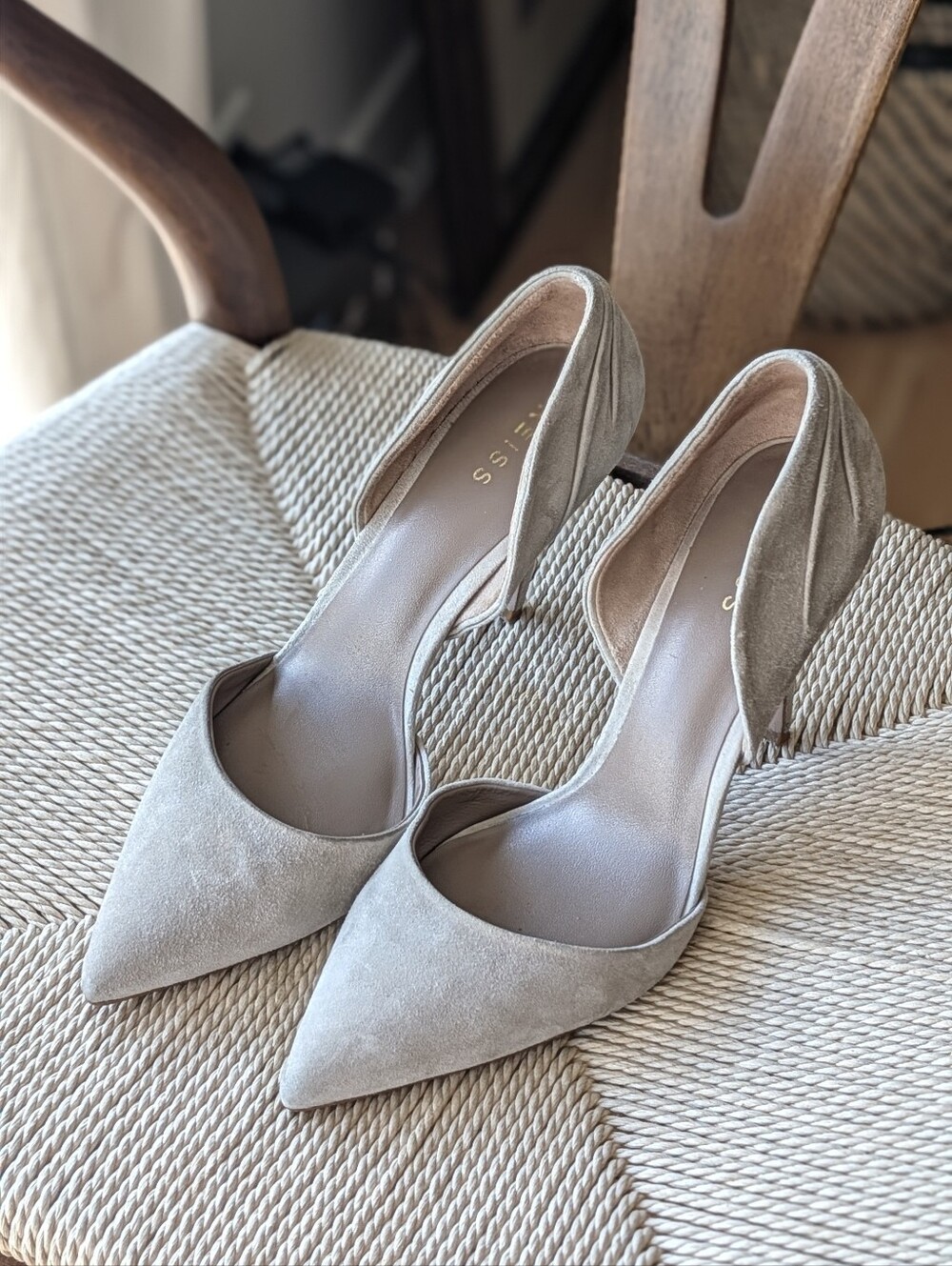 Reiss Sz 10 Grey Suede Pumps